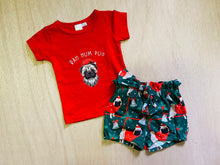 Load image into Gallery viewer, Bah Hum Pug Girls paperbag shorts with matching top

